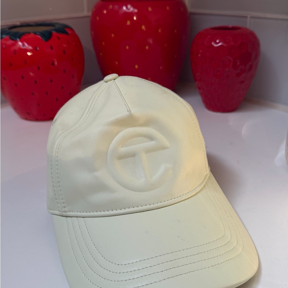 Telfar Cream Baseball Cap with Signature Tag